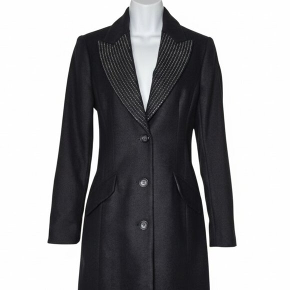 MICHAEL Michael Kors Womens Studded-Lapel Coat Size 8 NEW With TAGS